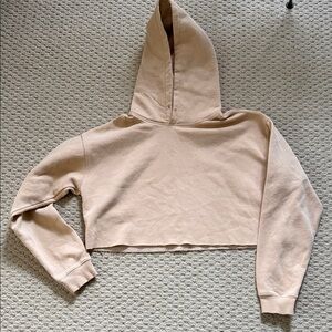Urban Outfitters Beige Cropped Hoodie Sweatshirt size M